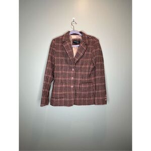 Chadwicks of Boston Pink Plaid Wool Blazer Size 6